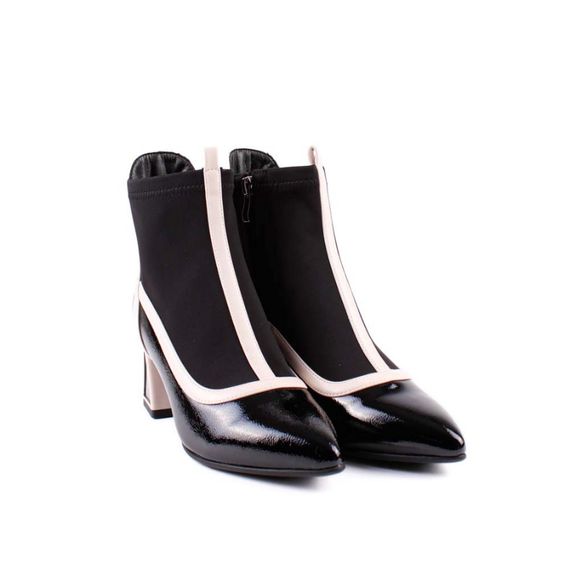 BOTIN TACON VIVOS NEGRO BEIGE 84571A