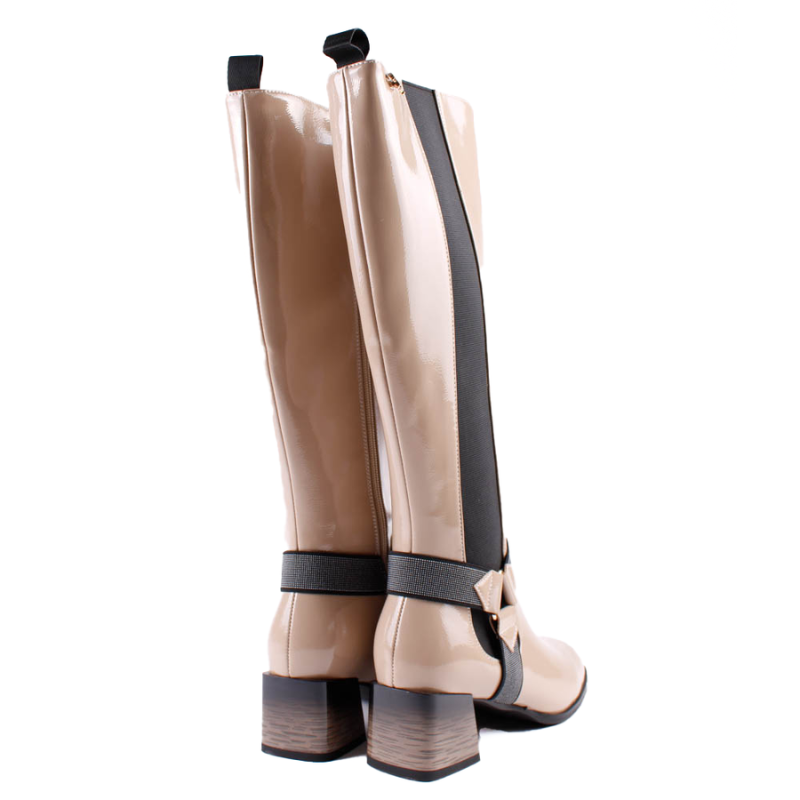 BOTA ALTA ELASTICO TRINCHA BEIGE 85505B