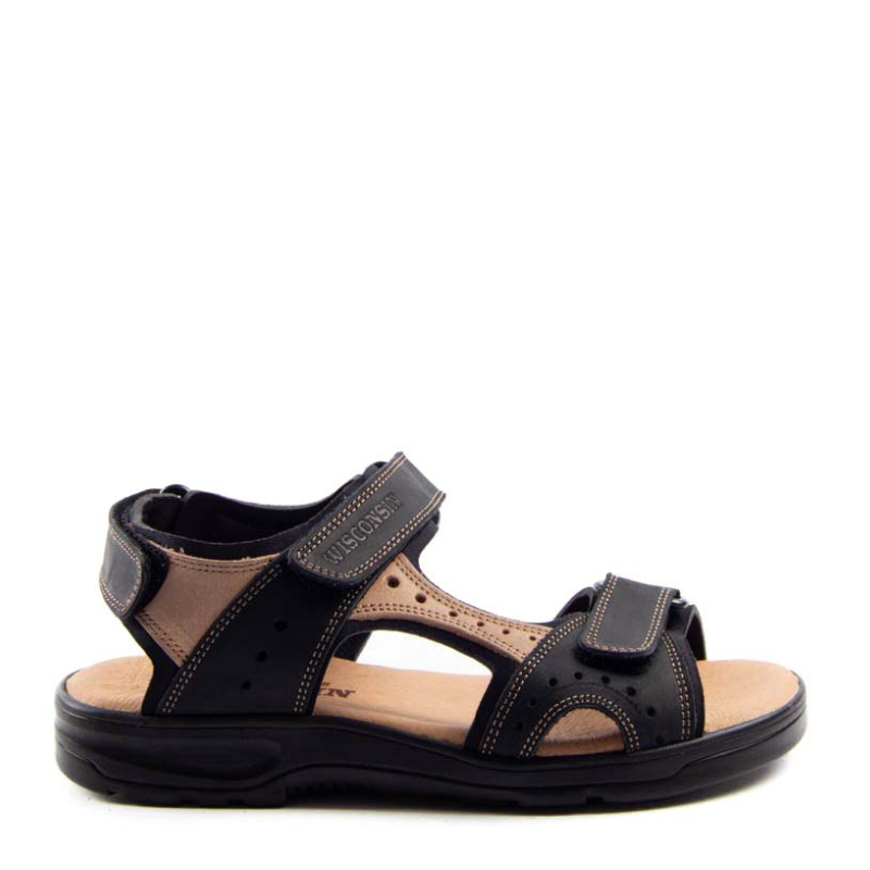 SANDALIA VELCRO COMBINADA NEGRO 37007