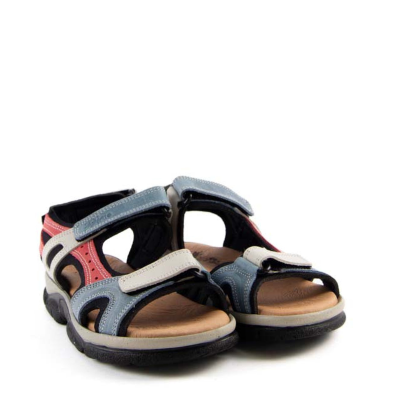 SANDALIA VELCROS AZUL BLANCO 7040