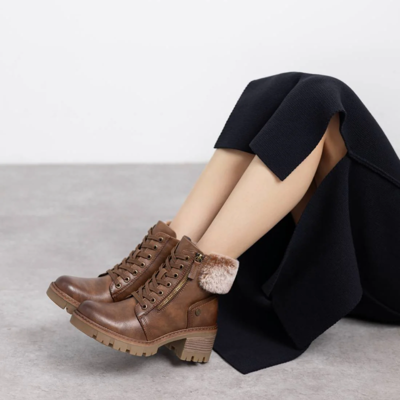 BOTIN CORDON PELO CAMEL 172911