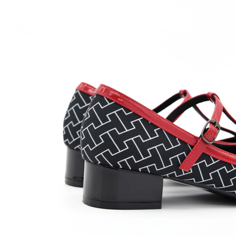 SALON GEO NEGRO ROJO 597K042