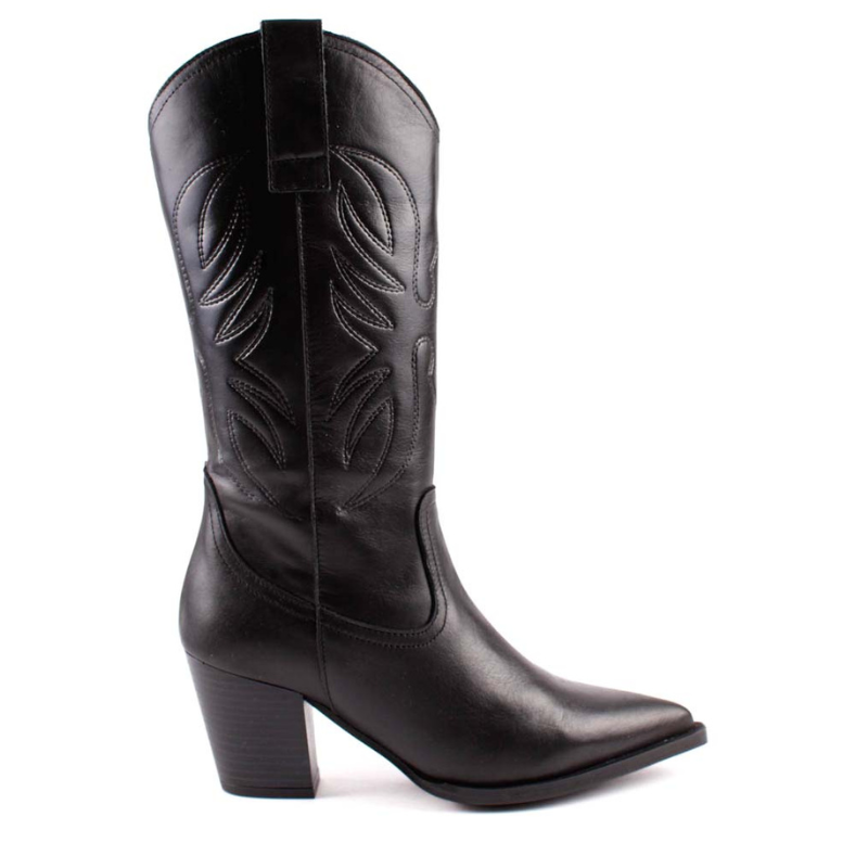 BOTA CAMPERA BORDADA NEGRO 6100