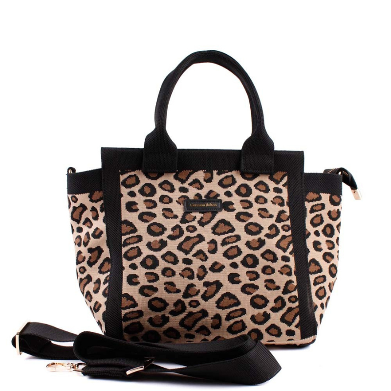 BOLSO TEJIDO LEOPARDO
