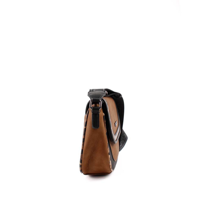 BANDOLERA SOLAPA LEOPARDO MARRON