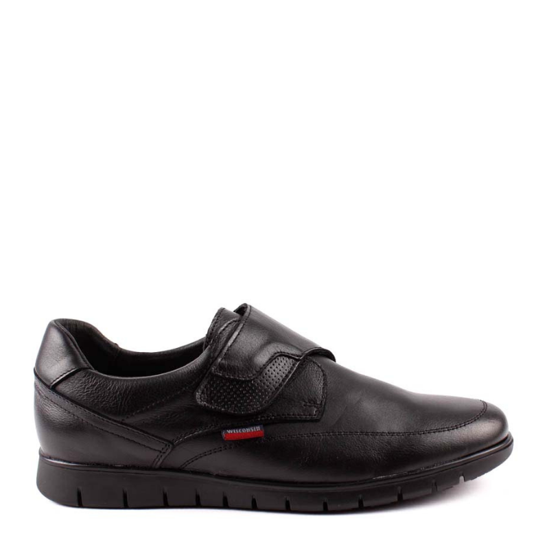 ZAPATO VELCRO PIEL NEGRO 2494