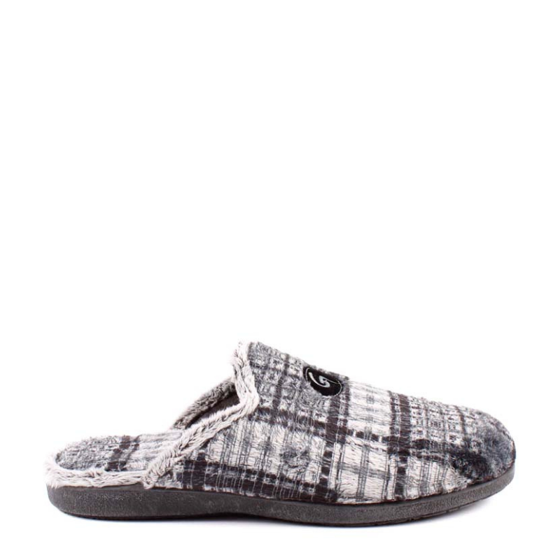 ZAPATILLA CASA CUADROS NEGRO 6001-292