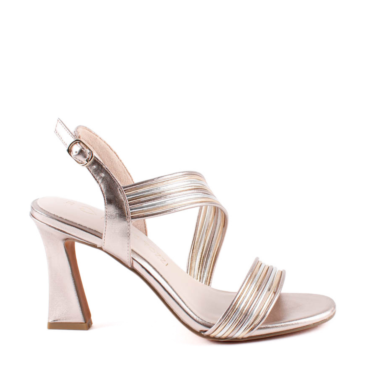 SANDALIA TIRAS ROSE METAL COMBI