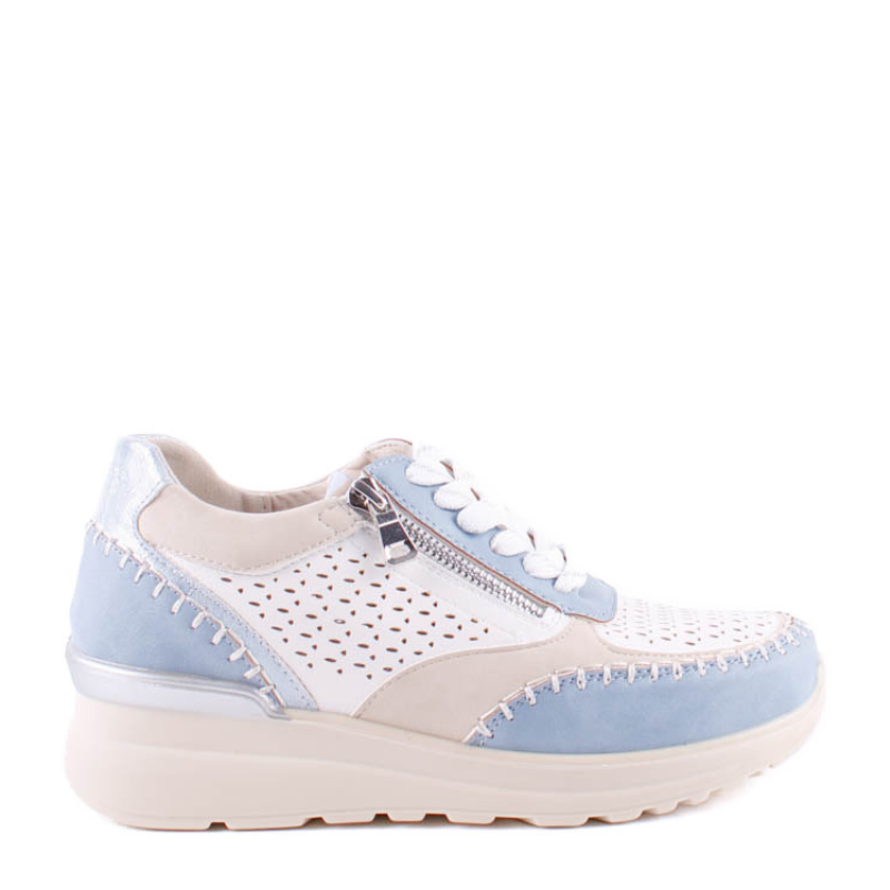 SNAKER CUÑA COSIDOS BCO JEANS AMD30001