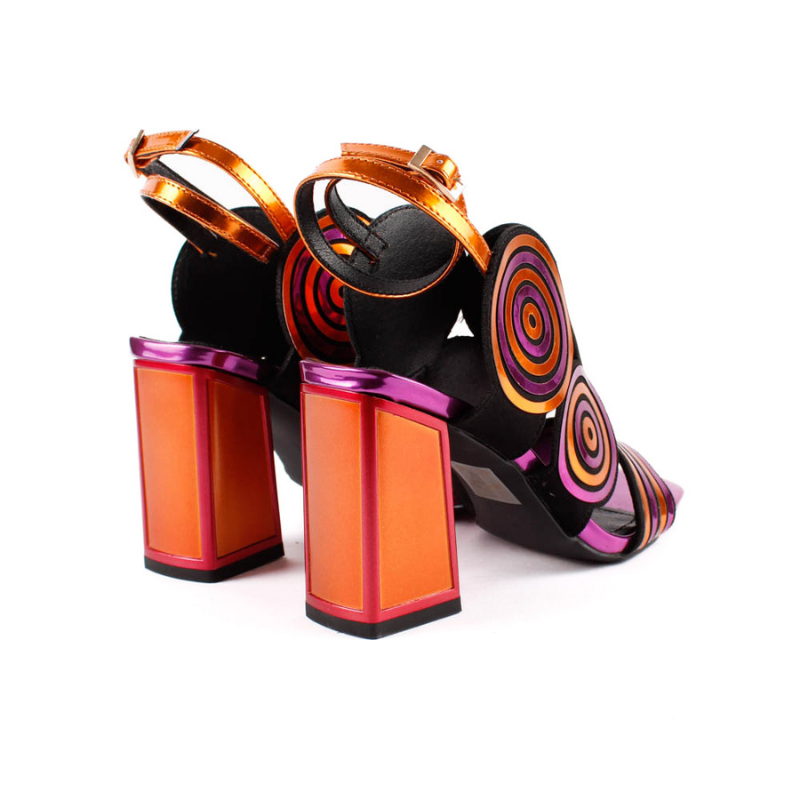 SANDALIA CIRCULOS NARANJA 85837E