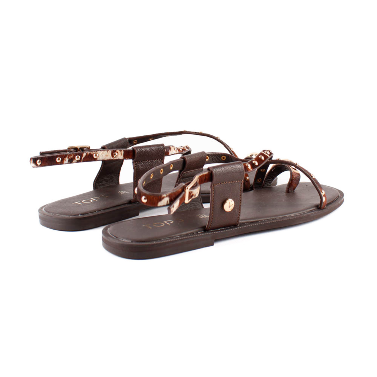 SANDALIA ANILLO TACHAS VACA SF1696