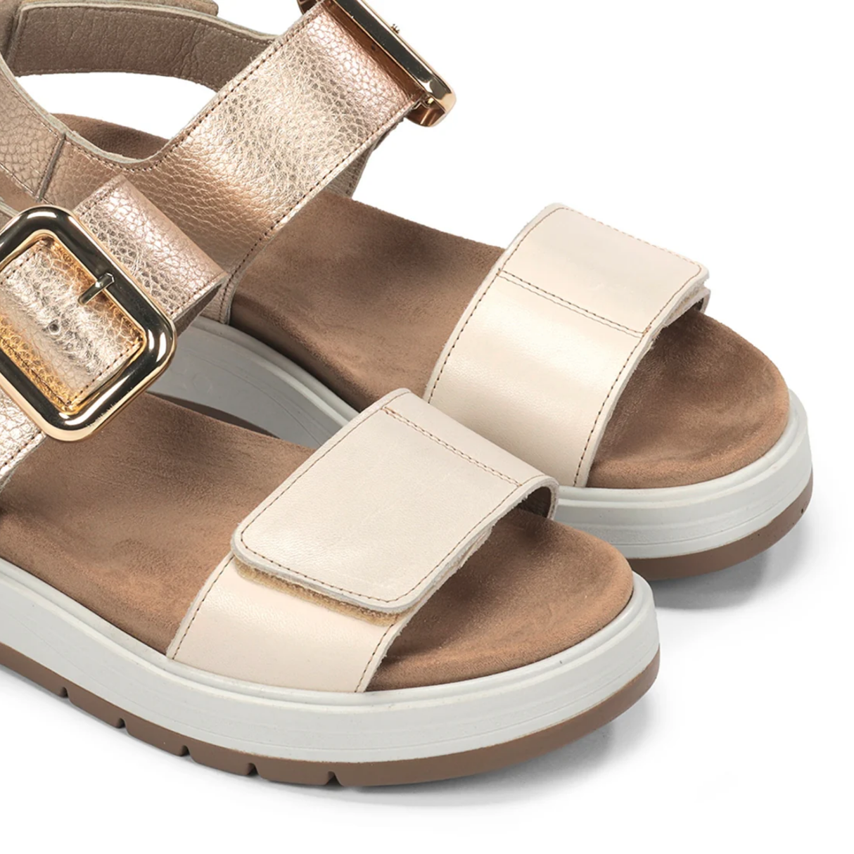 SANDALIA HEBILLA PLATINO F2166