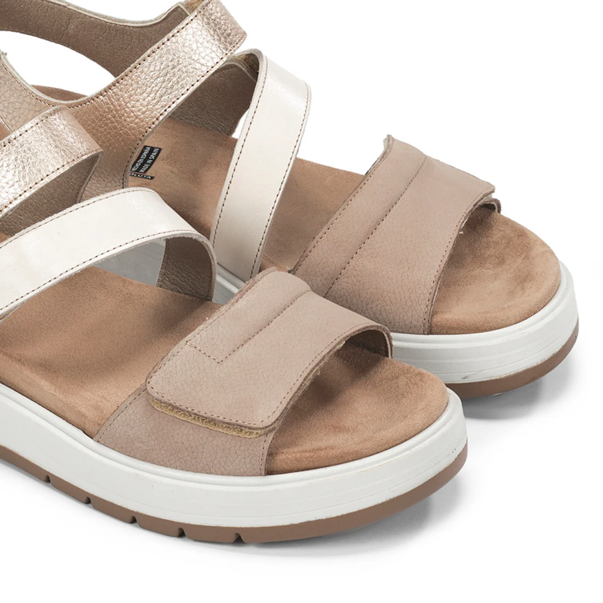 SANDALIA VELCROS TAUPE F2165