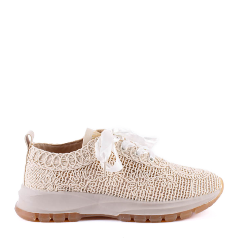 SNEAKER FLOR CROCHET BEIGE DOG30501
