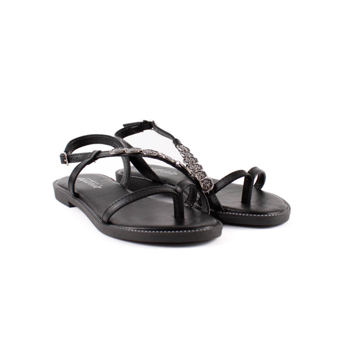 SANDALIA MONEDAS NEGRO 1181