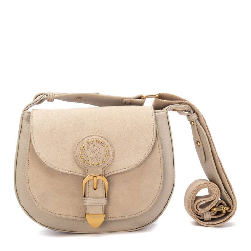 BANDOLERA SOLAPA HEBILLA BEIGE