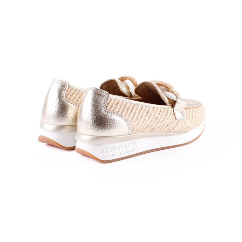 MOCASIN RAFIA ESLABON PLATINO VANITY011