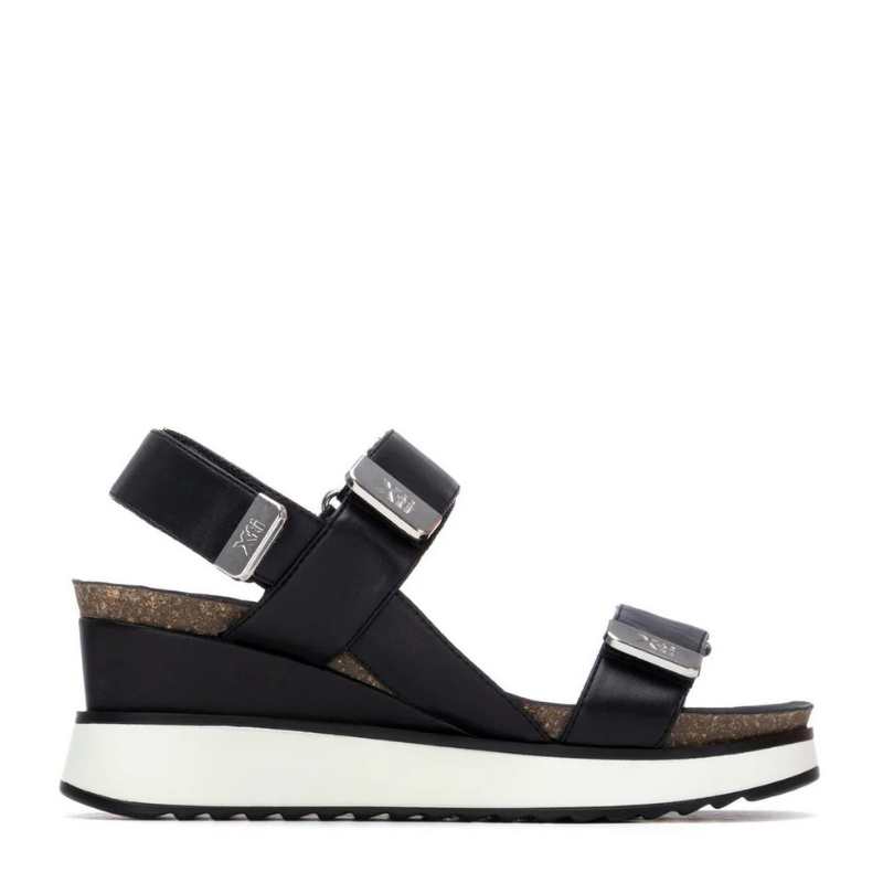 SANDALIA CUÑA VELCROS NEGRO 145254
