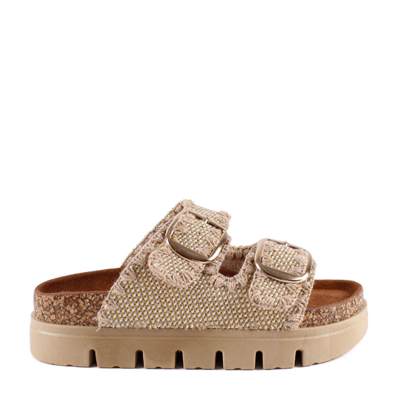 BIO DOBLE HEBILLA TEJIDO CAMEL 27-3049