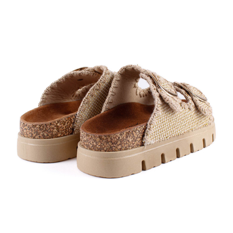 BIO DOBLE HEBILLA TEJIDO CAMEL 27-3049