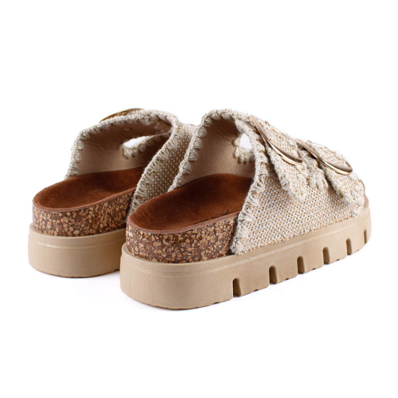 BIO DOBLE HEBILLA TEJIDO BEIGE 27-3049