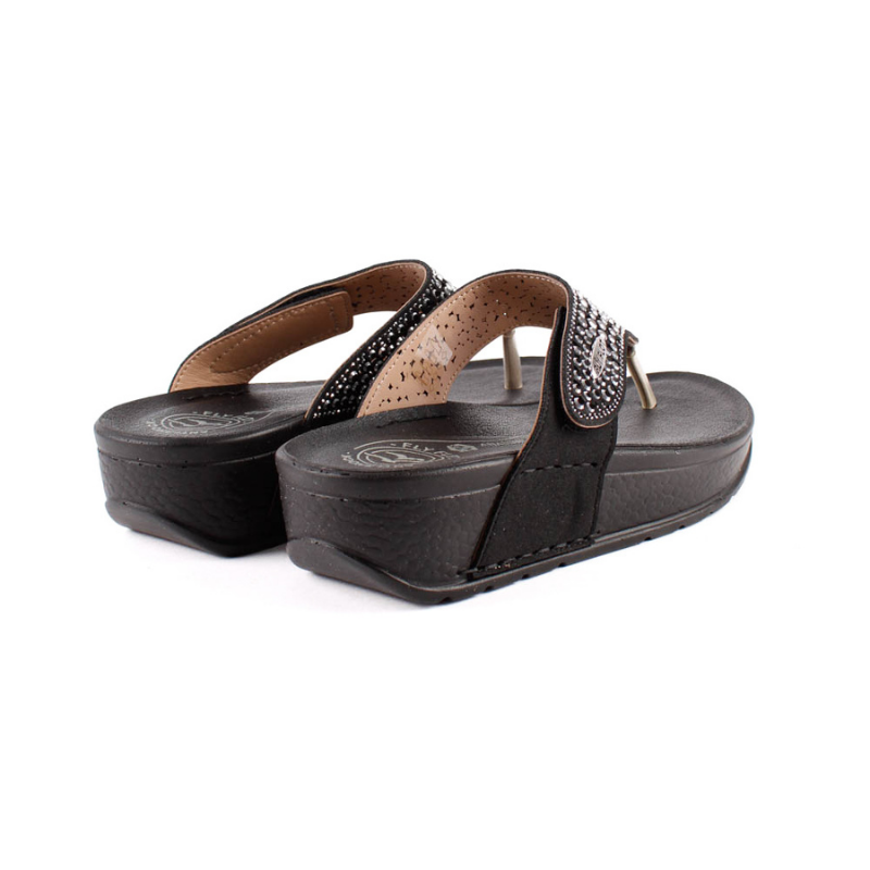 ESCLAVA STRASS VELCRO NERO 38187KB