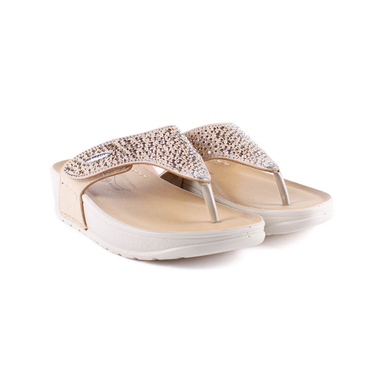 ESCLAVA STRASS VELCRO BEIGE 38187KB