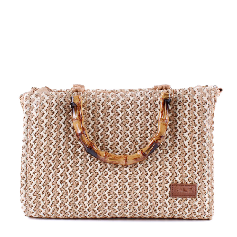 BOLSO ASA BAMBU BEIGE