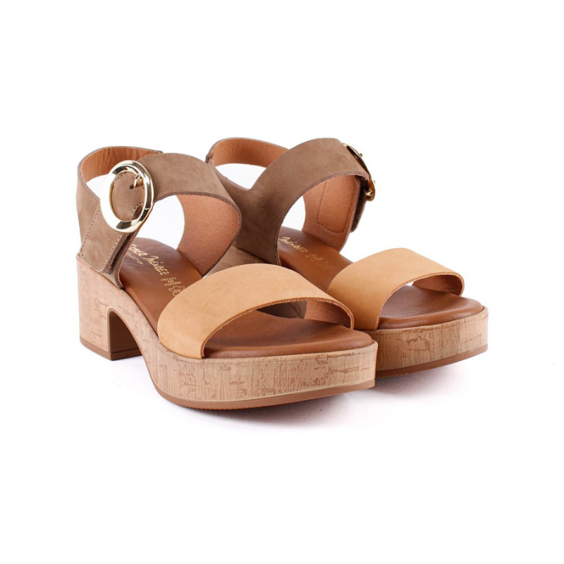 SANDALIA HEBILLA COMBI NUEZ T-146860