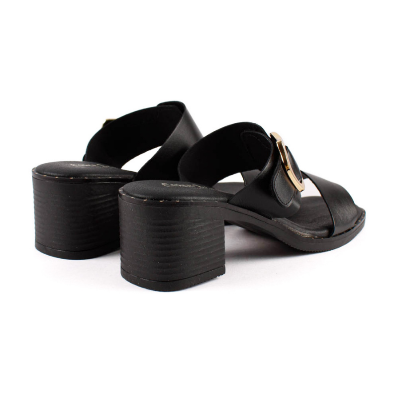SANDALIA DOBLE TIRA HEBILLA NEGRO 555