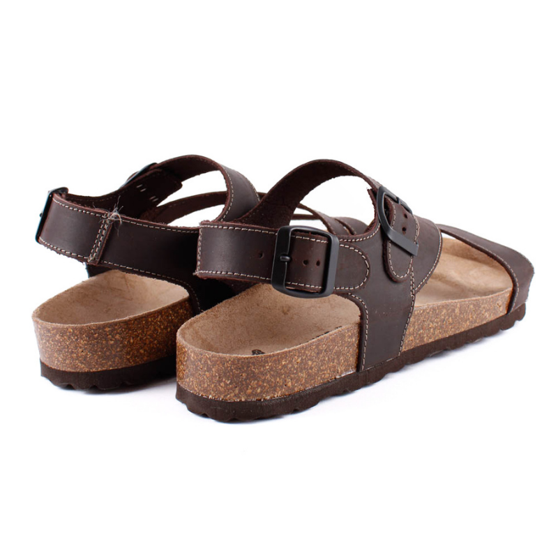 SANDALIA BIO HEBILLAS MARRON 2846