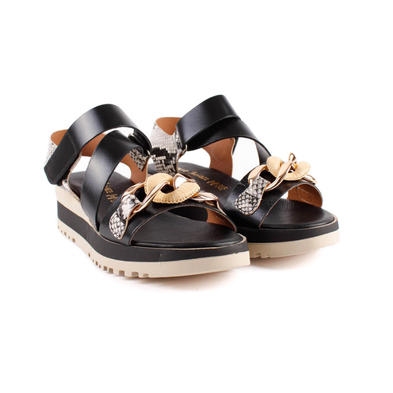 SANDALIA ESLABONES NEGRO 2214