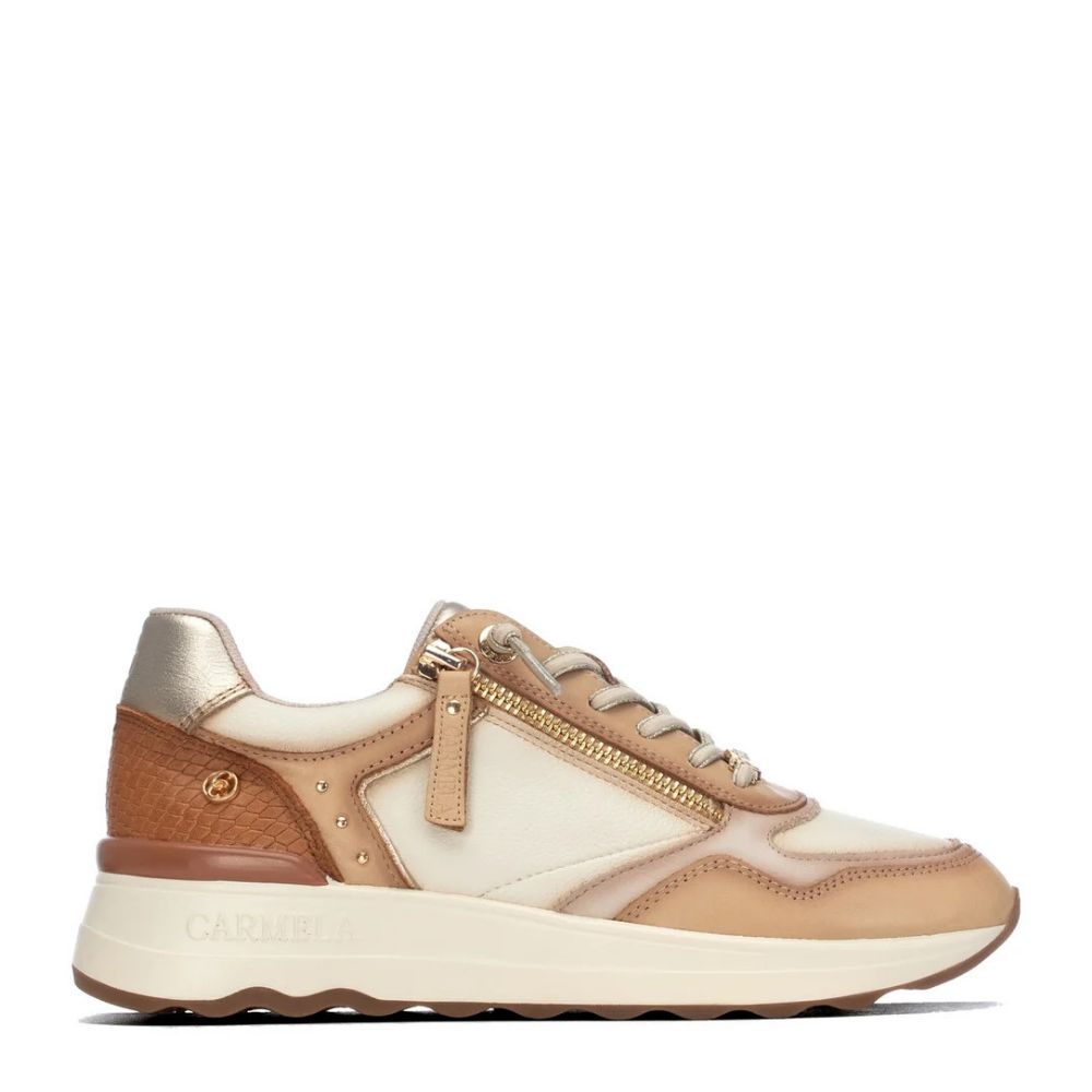 SNEAKER CREMALLERA PIEL BEIGE 164221
