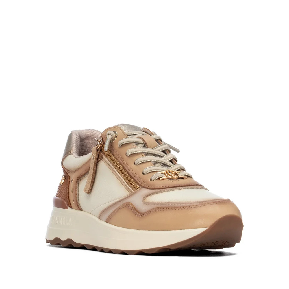 SNEAKER CREMALLERA PIEL BEIGE 164221