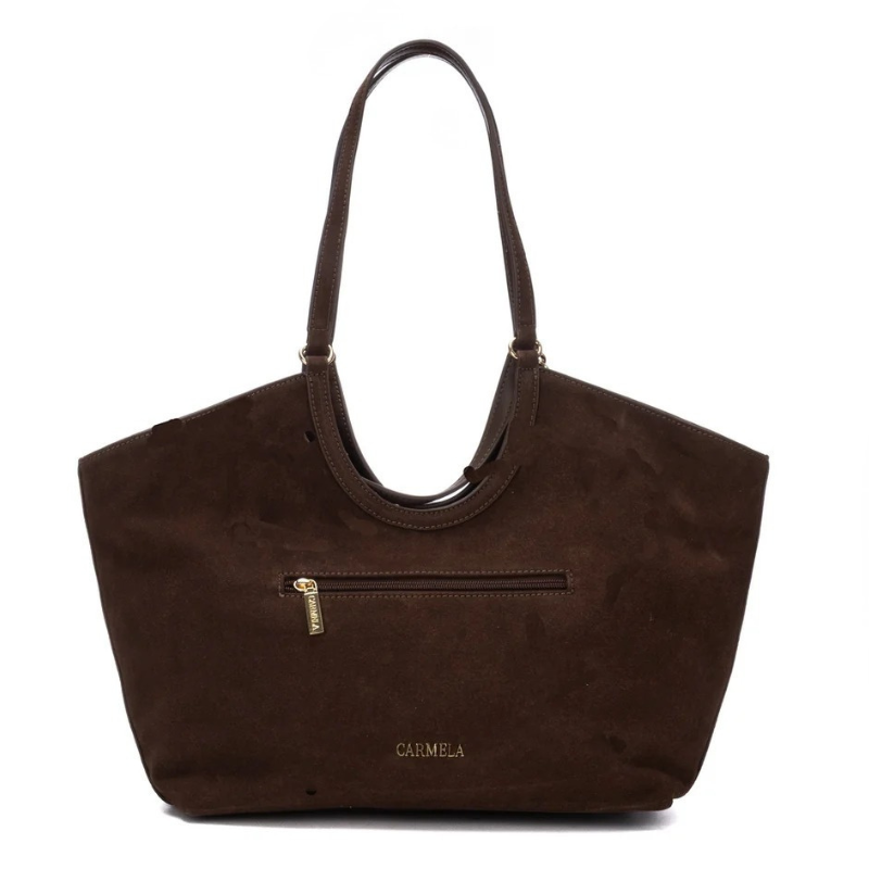 BOLSO GRABADO LLAVERO MARRON