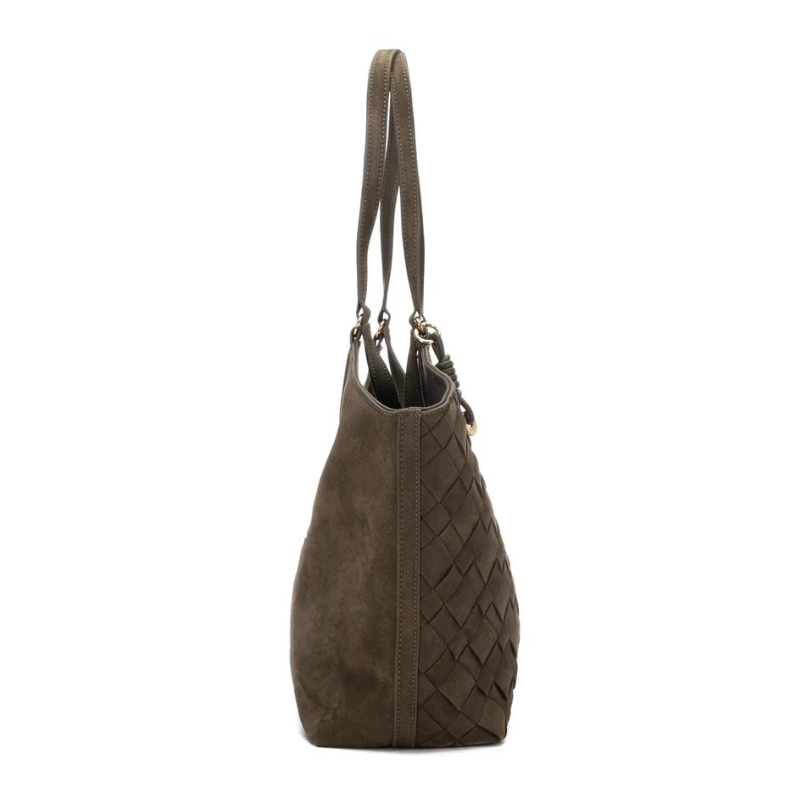 BOLSO GRABADO LLAVERO KAKI