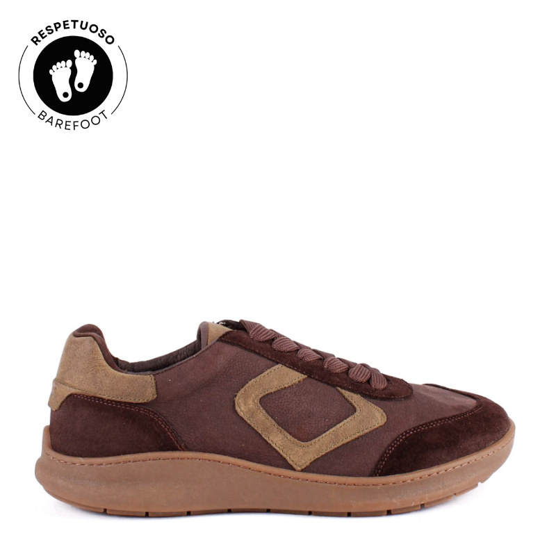 SNEAKER BAREFOOT CORDON MARRON 7002