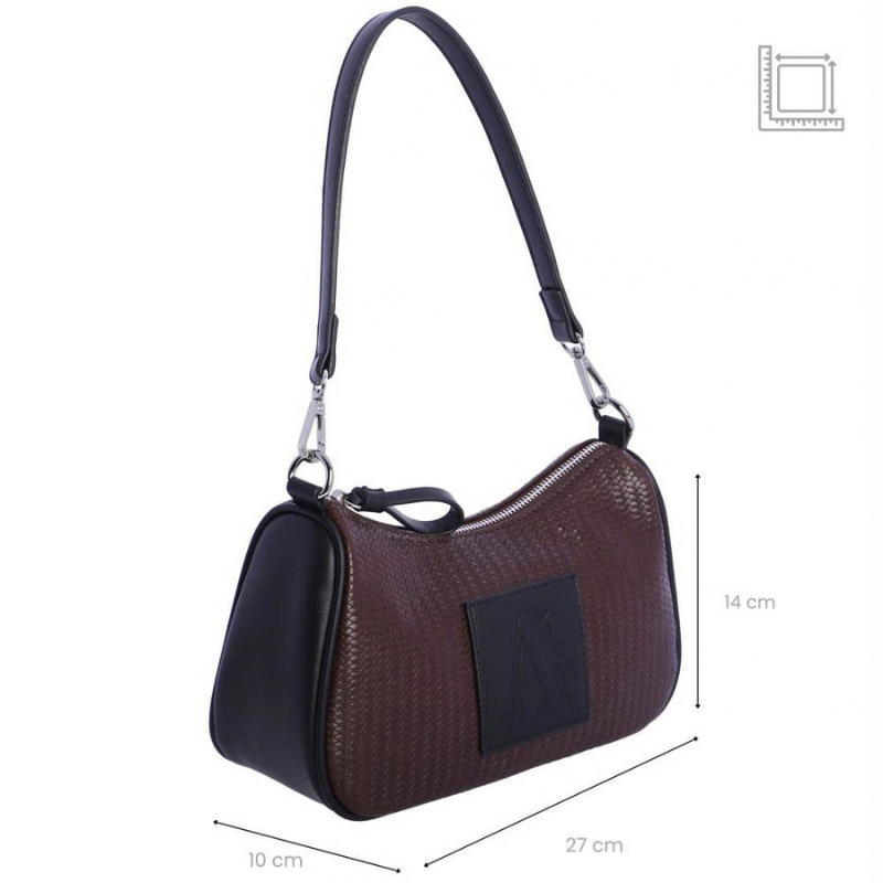 BOLSO HOMBRO TRENZADO MARRON