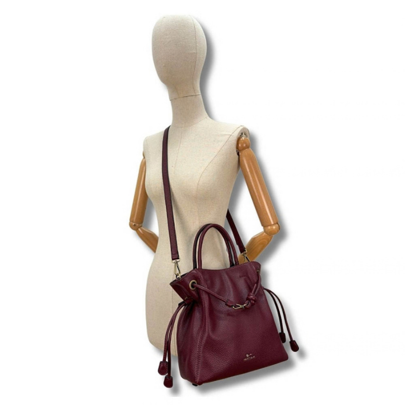 BOLSO ASA MANO FRUNCIDA BURDEOS