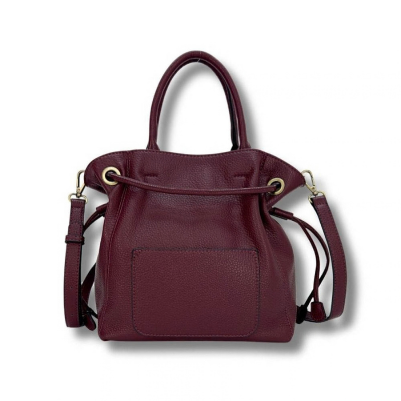 BOLSO ASA MANO FRUNCIDA BURDEOS