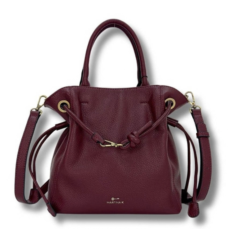 BOLSO ASA MANO FRUNCIDA BURDEOS