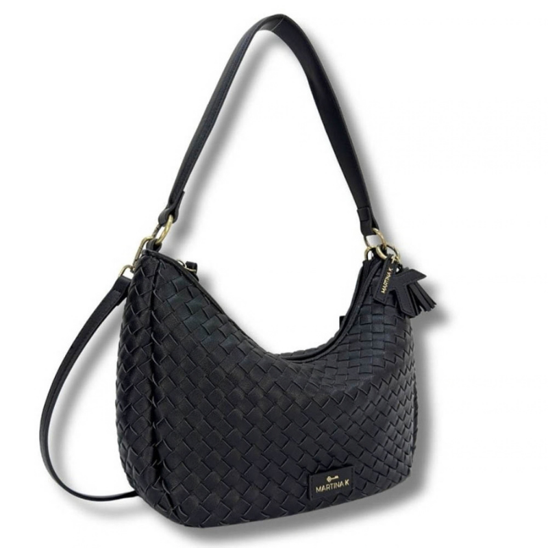 BOLSO OVALADO TRENZADO MARRON