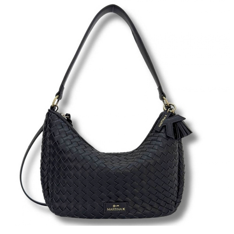 BOLSO OVALADO TRENZADO MARRON