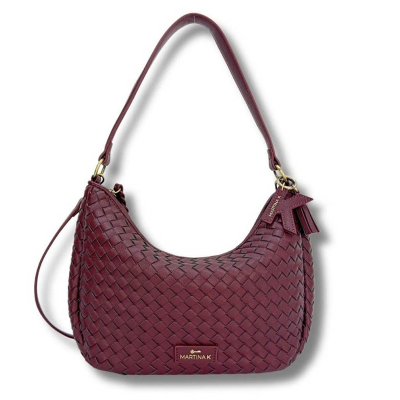 BOLSO OVALADO TRENZADO BERENJENA