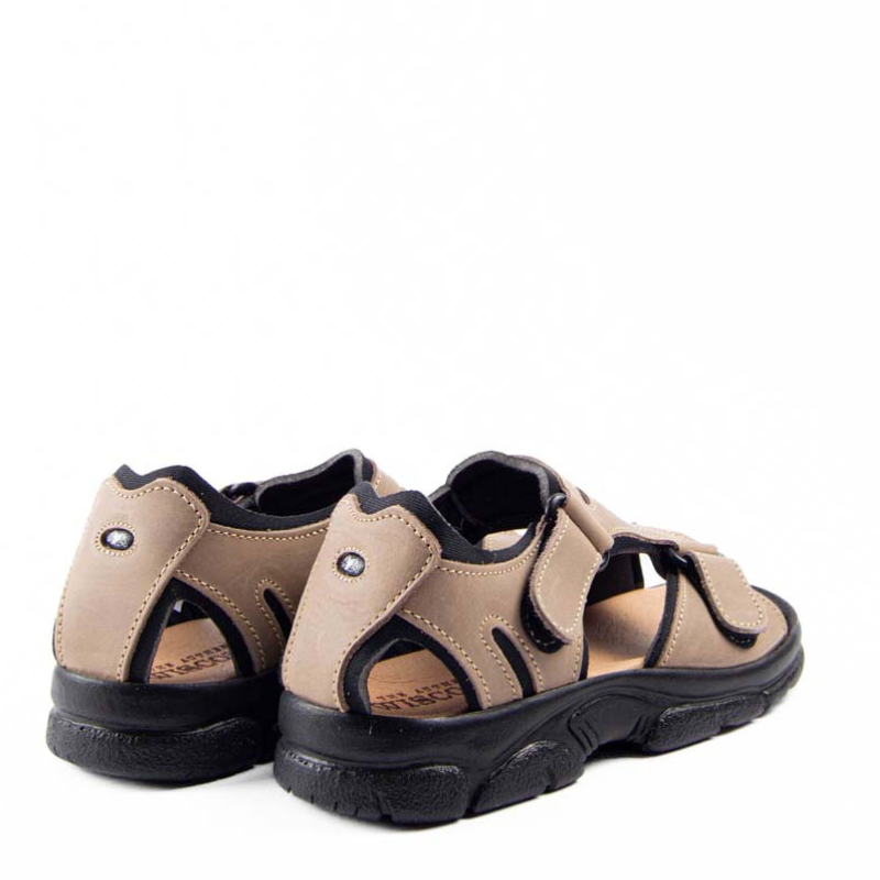 SANDALIA CERRADA VELCRO MARRON 7004