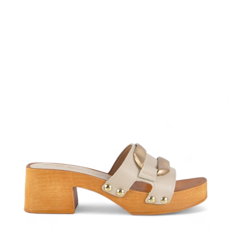 SANDALIA MADERA HEBILLA LATTE 12C-CORSA