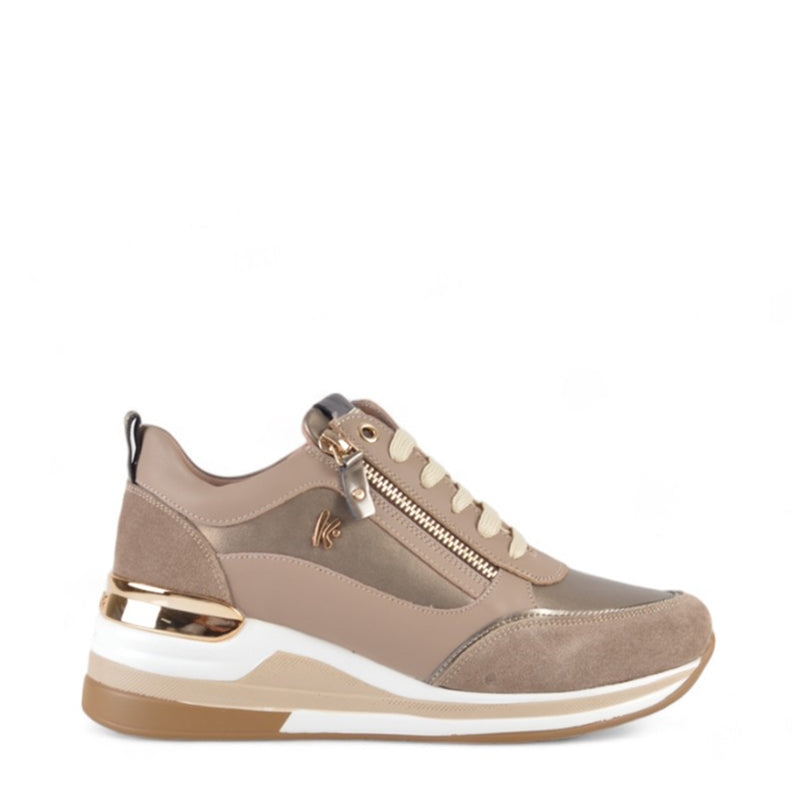 SNEAKER CREMALLERA COMBI TAUPE K9811