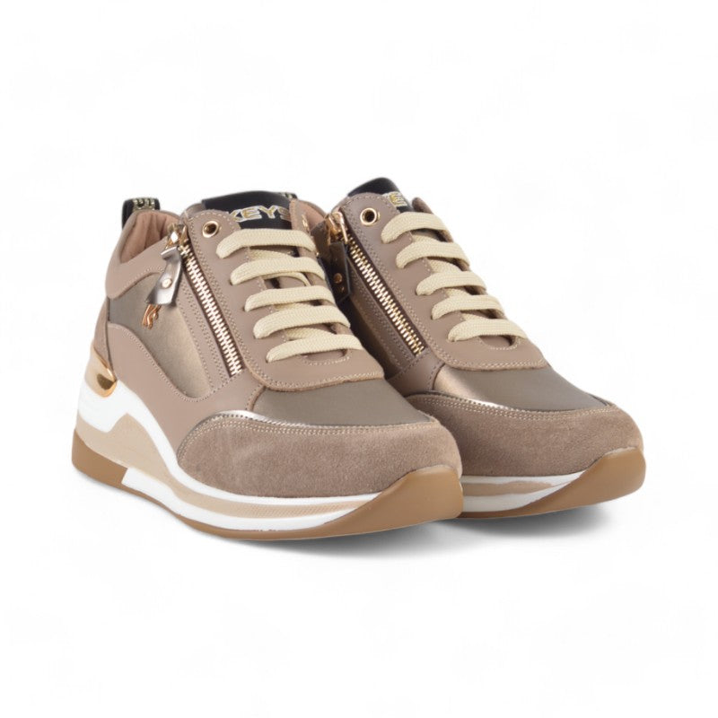 SNEAKER CREMALLERA COMBI TAUPE K9811