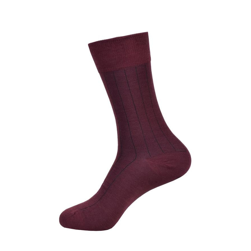 CALCETIN LISO MERINO BURDEOS