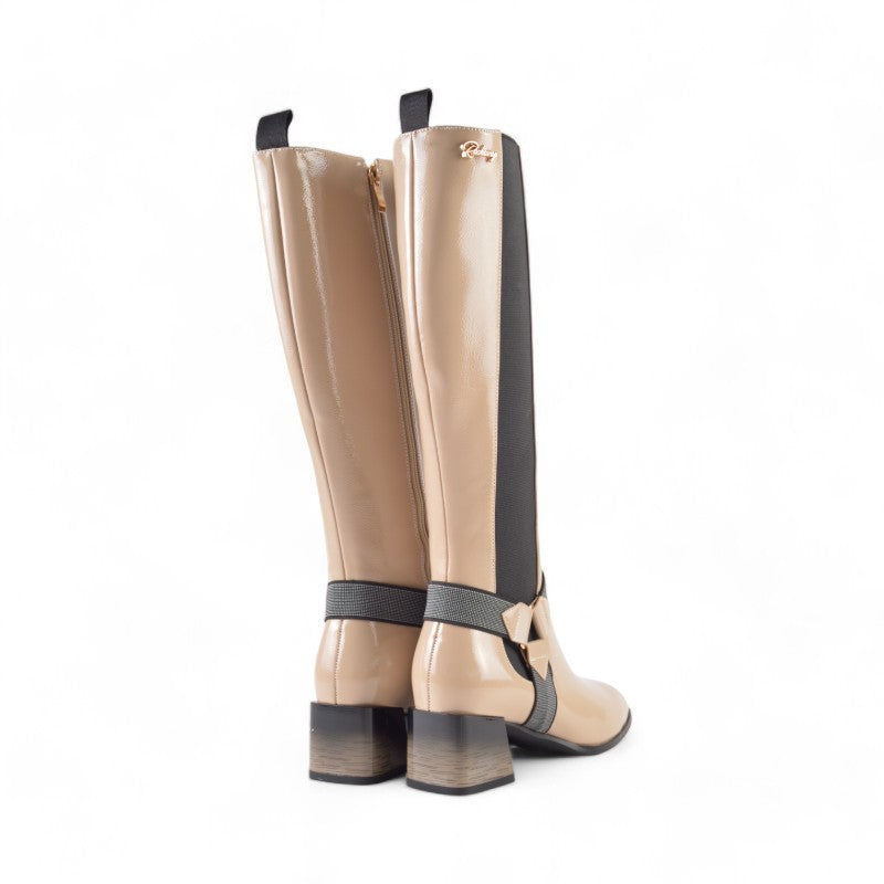 BOTA ESPUELA CHAROL BEIGE 85505B